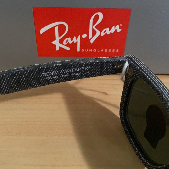 Ray Ban ORB2140 denim wayfarer jean gray Unisex sunglasses NWT - Picture 4 of 8
